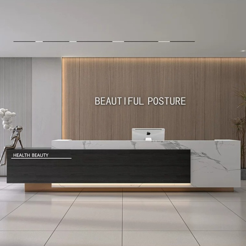 Office Furniture High End - Meja Resepsionis Minimalis Modern Hotel Kelas