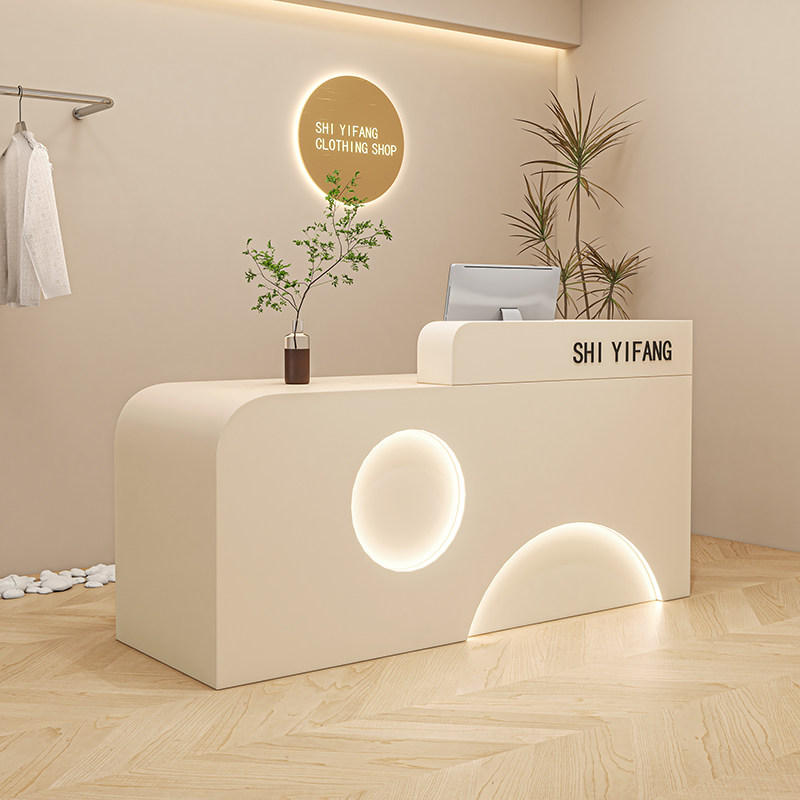 Meja Kasir Gaya Krim Prancis M - Office Furniture High End ulasan dan harga