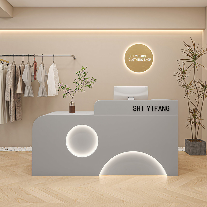 Meja Kasir Gaya Krim Prancis M - Office Furniture High End ulasan dan harga