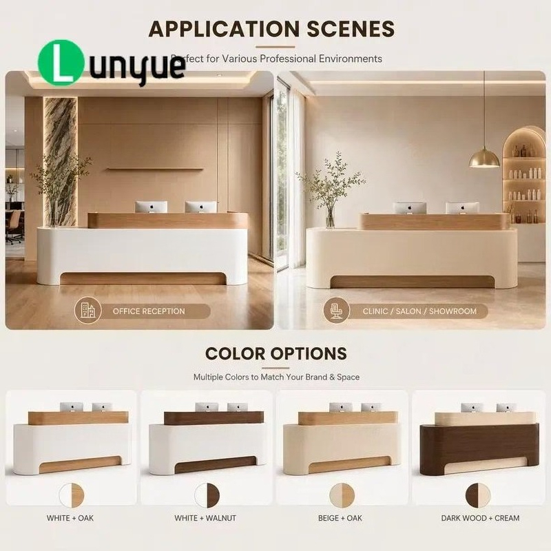 Meja Resepsionis MDF Modern de - Office Furniture Logo ulasan dan harga