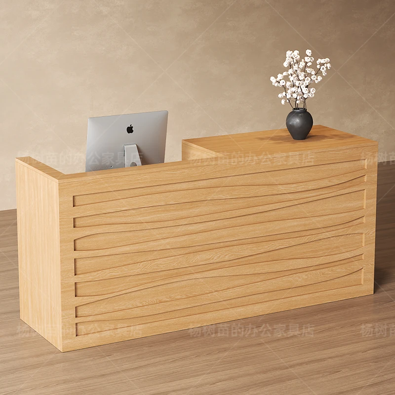 Meja Resepsionis Kantor Mewah  - Office Furniture Logo ulasan dan harga