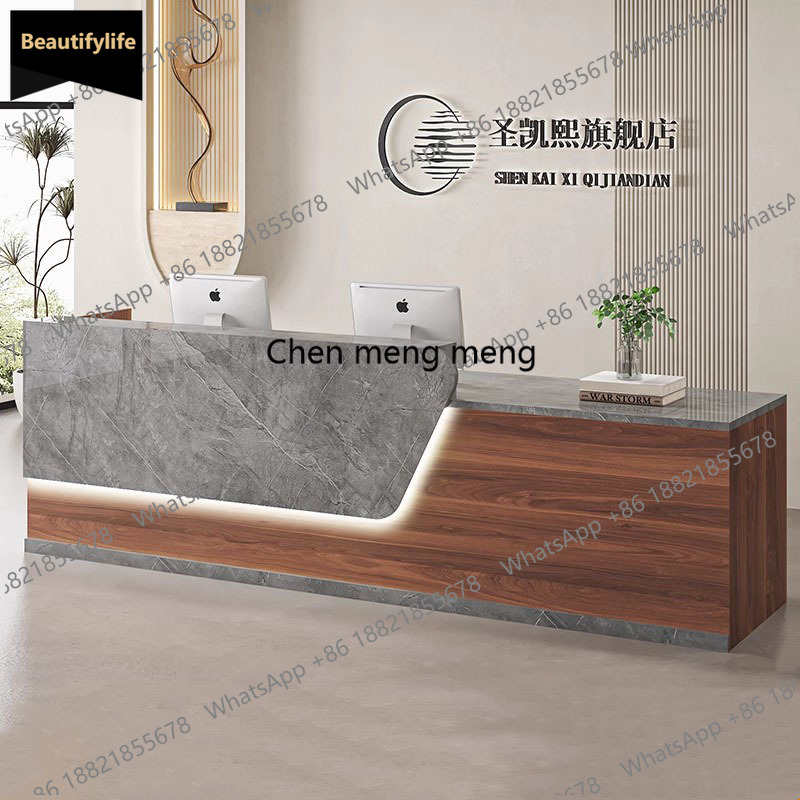 Meja Resepsionis Salon Modern  - Office Furniture Logo ulasan dan harga