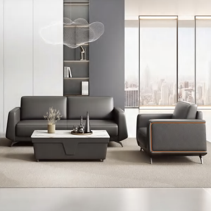 Set Sofa Kantor Kulit Mewah Mo - Office Furniture Company ulasan dan harga