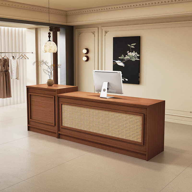 Meja Resepsionis Logo Konter E - Office Furniture Logo ulasan dan harga